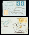 5 lettres AFF n°16 (+ divers) OBL diverses dont gr