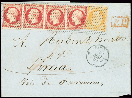 N°16 + 17 en bande de 4 (2 ex touchés) OBL roulett