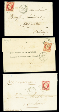 6 lettres et 1 devant AFF n°17A 80c carmin : Valen