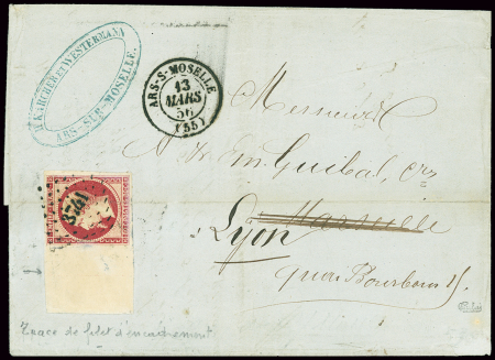 N°17A 80c carmin avec grand BDF à gauche OBL PC 37