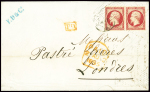 N°17A 80c carmin, 2 pièces OBL roulette de pointil