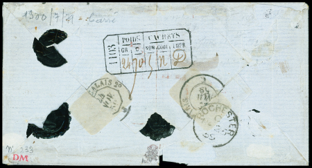 N°17A 80c carmin, bande de 3 + 1 pièce OBL PC 1103