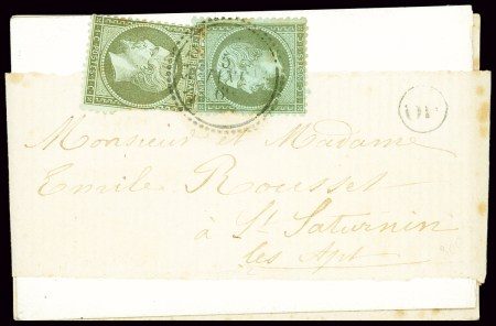 N°19, 2 pièces, OBL CAD perlé T24 sur 2 cartes de