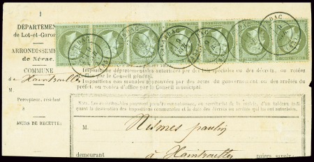 N°19, bande de 7 OBL T17 "Lavardac (45)" (fev 71)