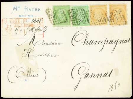 N°20 + 35 + 38, 2 pièces OBL GC 3103 (Reims, Marne