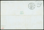 N°21 + 23 OBL ancre bleue + CAD bleu "Gange" (1863