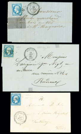 6 lettres AFF n°22 avec GC + CAD perlés type 22 :