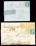 2 lettres : n°22 OBL griffe rouge "Piroscafi Posta