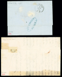 2 lettres : n°22 OBL griffe rouge "Piroscafi Posta