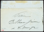N°25 1c olive, paire OBL CAD rouge des imprimés de