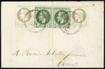 N°25 en paire + 27, 2 pièces, OBL T24 "Aucun (64)"
