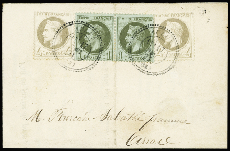 N°25 en paire + 27, 2 pièces, OBL T24 "Aucun (64)"