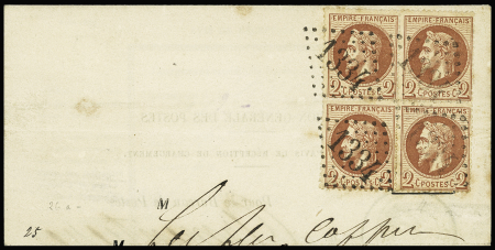 N°26, bloc de 4 + 1 pièce OBL GC 1884 (Douai) Nord