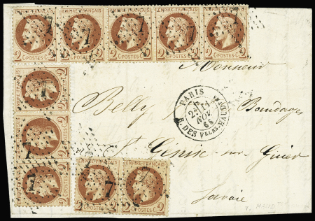 N°26, bande de 5 + bande de 3 + paire OBL étoile 7