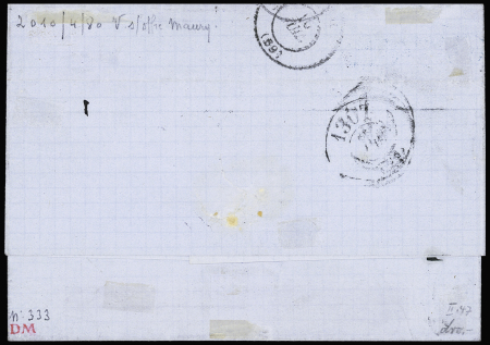 N°27 4c gris, bande de 4 + 1 pièce OBL GC 217 (Aud
