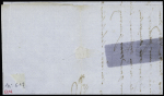 N°28B 10c bistre, OBL "OR" rouge frappé 4 fois sur