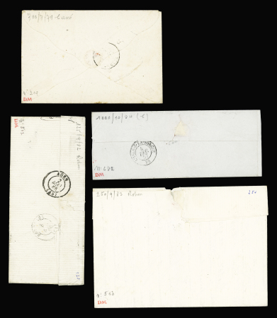 2 lettres AFF n°28 en paire, OBL GC 2581 + T22 "M