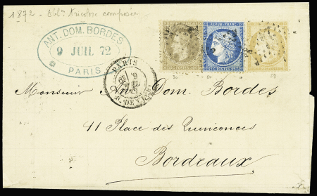 N°30 + 59 + 60 OBL étoile 24 + CAD "Paris R. de Cl