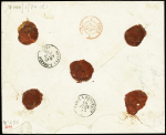 N°38, équerre de 3 pièces + n°55 OBL CAD rouge "(3