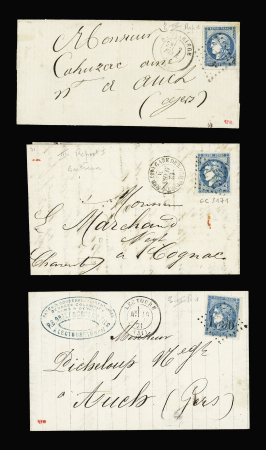 5 lettres (2 AFF n°45, 3 AFF n°46) avec OBL d'Ax-s