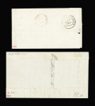 4 lettres AFF n°45 (2) et 46 (2) + n°46 nuance tirant