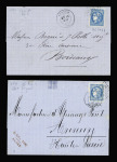 4 lettres AFF n°46 de Luzech (44), Alger, Cognac (