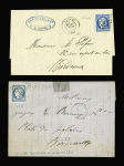 4 lettres AFF n°46 de Luzech (44), Alger, Cognac (