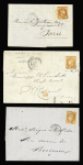 N°48 40c orange sur 3 lettres dont 1 avec BDF, TB