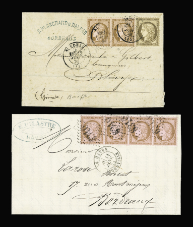 2 lettres : n°54 en paire + 56 OBL T17 Bordeaux (G