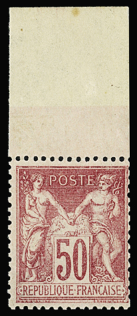 N°104 50c rose, bdf, neuf **, très frais, TTB. Signé