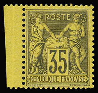 N°93 35c violet-noir sur jaune , neuf **, très frais,