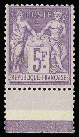 N°95 5f violet sur lilas, bdf inter-panneau avec filet,