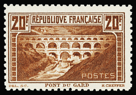 N°262B 20f Pont du Gard, dentelé 11, neuf **, très