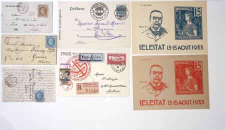 1870-1918, Petit groupe de lettres/CPA dont deux BALLONS