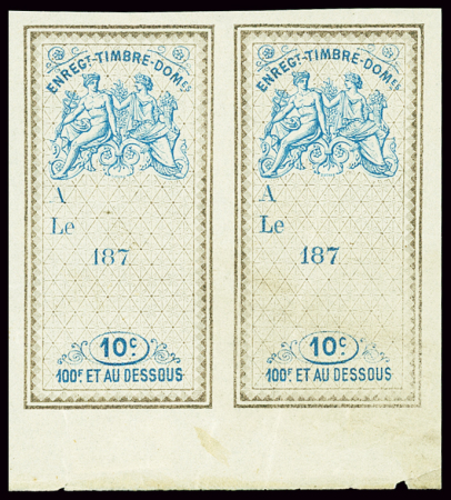 Effets de commerce n°183Ba 10c en paire, bleu-vert,