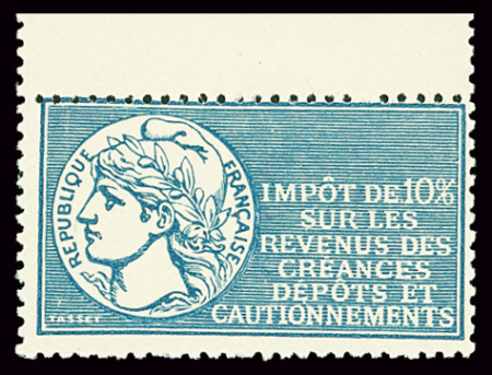 Impot sur le revenu n°73a bleu, valeur manquante, neuf