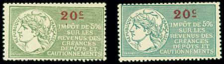 Impot sur le revenu n°9A 25c bleuté, neuf *, TB, R.