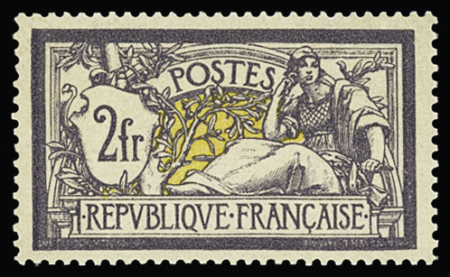 N°122 2f violet et jaune, beau centrage, belle fraîcheur,