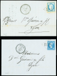 N°29 OBL GC 1294 + T24 Desaignes (1870 - ind 15) et 3 lettres OBL GC 1294 + T17, T22 et 24 Flaviac. TB