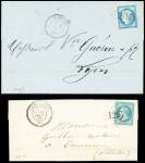 N°29 OBL GC 1294 + T24 Desaignes (1870 - ind 15) et 3 lettres OBL GC 1294 + T17, T22 et 24 Flaviac. TB