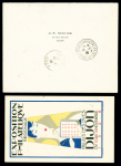 Marseille - Alger 12.11.1926. Fragments de lettre et de carte postale avec série de 3 timbres semi-officiels surchargés "Garros 1913" dont une renversée + lettre et CP du 14.11.1928 Dijon - Chalon sur Saône pour Monchani