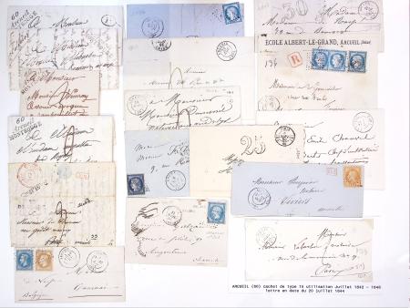 Arcueil : 25 lettres dont 4 doubles cursives "60 Arcueil
