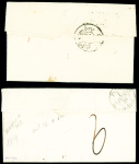 2 lettres : double cursive "60 Champigny Vincennes" (1829 - ind 14) et cursive "60 Champigny" (1839 - ind 16). TB