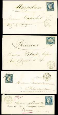 4 lettres de Choisy le Roi AFF n°4 : 2 OBL grille et 2 OBL PC 855. TB
