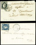 2 lettres AFF respectivement n°3 et n°4 OBL grille + T15 "Ivry-s-Seine" (1849 et 1851). TB