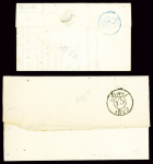 Nogent sur Marne : 2 lettres avec cursives "60 Nogent sur Marne Vincennes" (1829 - ind 15) et "60 Nogent sur Marne" (1838 - ind 21). TB