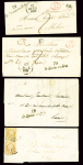 9 plis dont 5 avec cursive "72 La Queue en Brie" (ind 14). TB