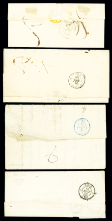 9 plis dont 5 avec cursive "72 La Queue en Brie" (ind 14). TB