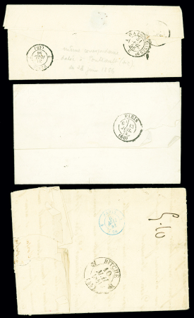 9 plis dont 5 avec cursive "72 La Queue en Brie" (ind 14). TB