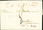 Lettre avec grande MP rouge "St Mandé" (1819), signée Baudot. RR et TB